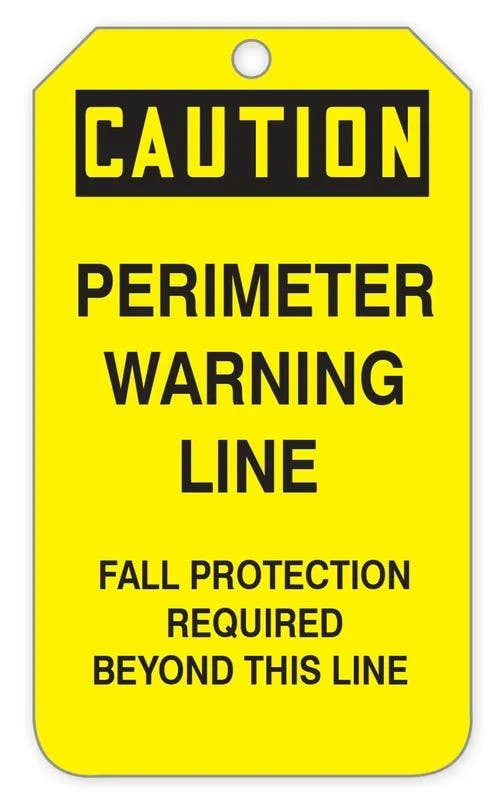 AccuformNMC TAR302 OSHA Caution Tag By The-Roll, Perimeter Warning Line, PF-Cardstock, 100/Roll