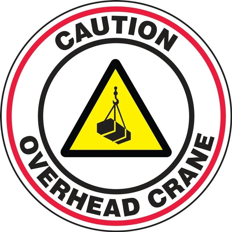 AccuformNMC MFS Slip-Gard Floor Sign, Caution, Overhead Crane
