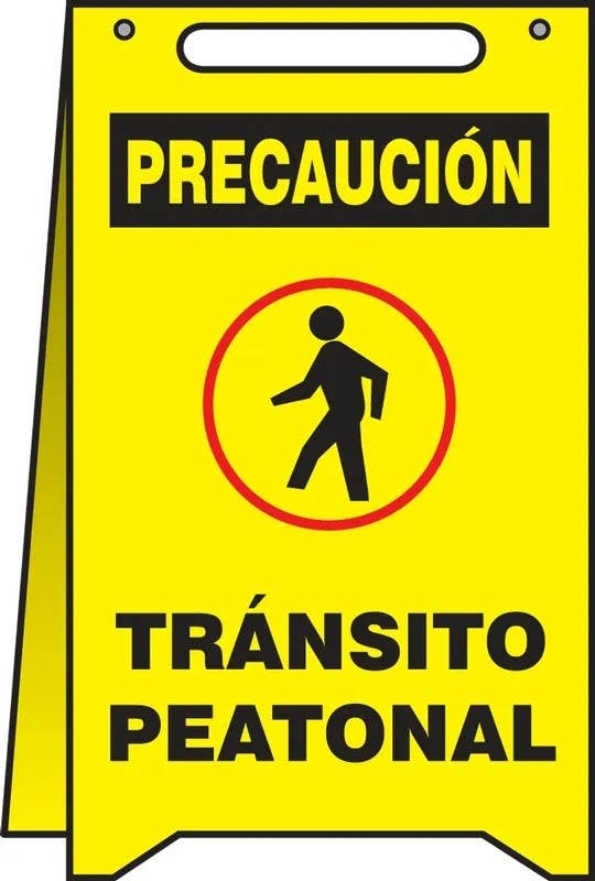 AccuformNMC PFR629 Fold-Ups Caution Floor Sign Pedestrian Traffic, 20" H x 12" W
