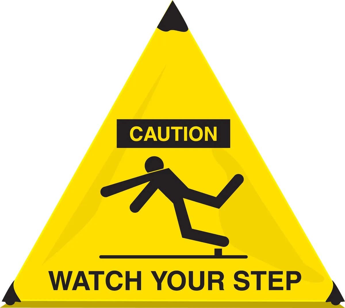 AccuformNMC PFT181 OSHA Caution Handy Cone Floor Sign, Watch Your Step, Black/Yellow, 18" H x 20" W