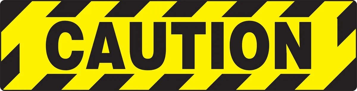 AccuformNMC PSD606 Skid-Gard Floor Sign, Caution, 6" H x 24" W