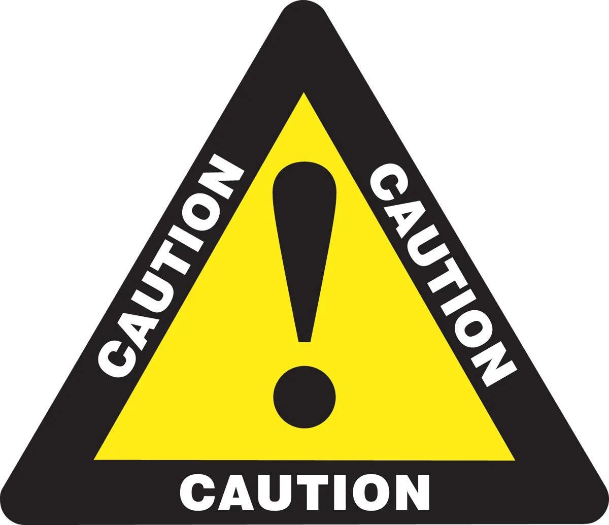 AccuformNMC PSR860 Slip-Gard Triangle Floor Sign, Caution, 17"