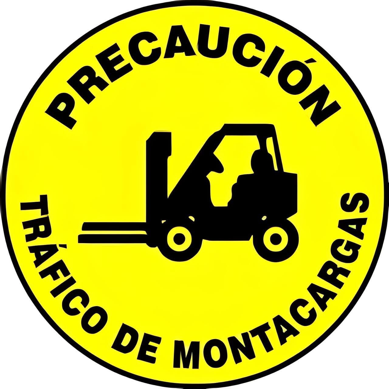 AccuformNMC SHMFS0317 Slip-Gard Floor Sign, Caution, Forklift Traffic (Graphic), Spanish, 17"
