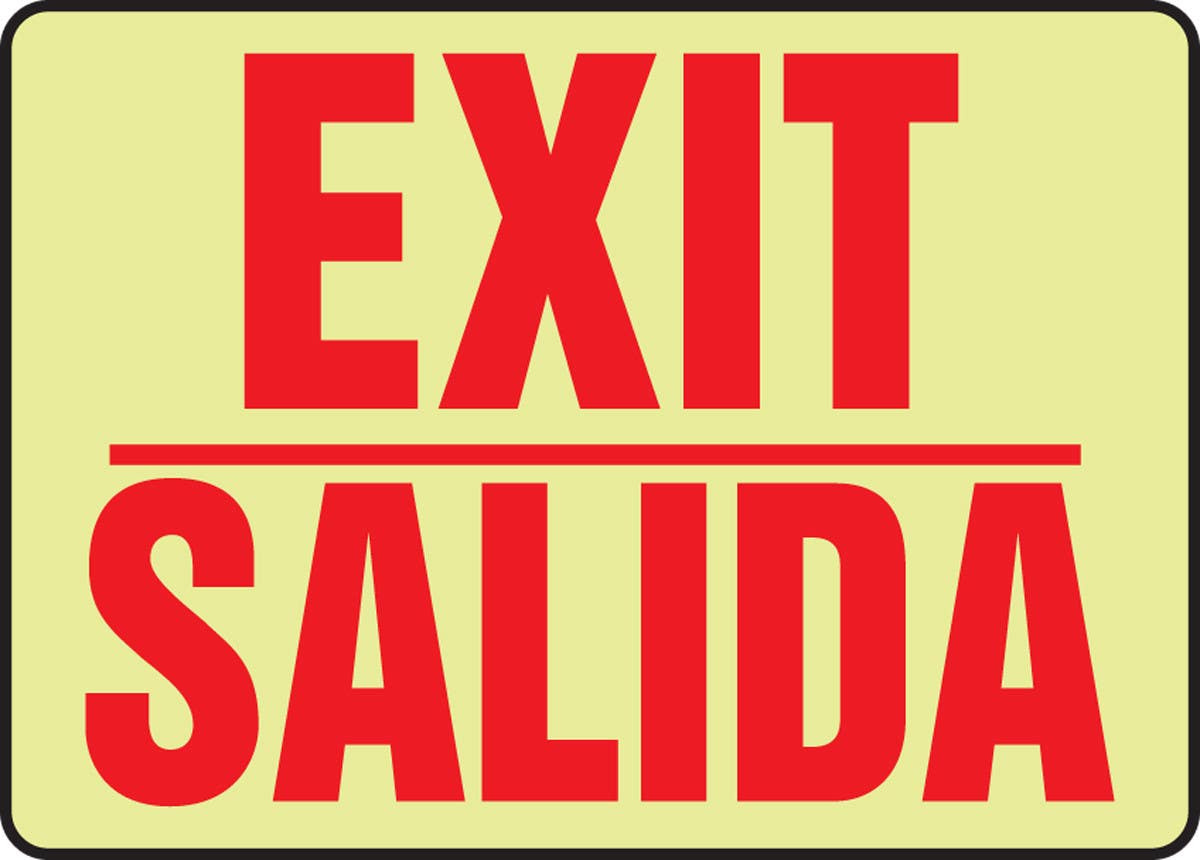 AccuformNMC BMADC50 Bilingual Safety Sign - Exit / Salida