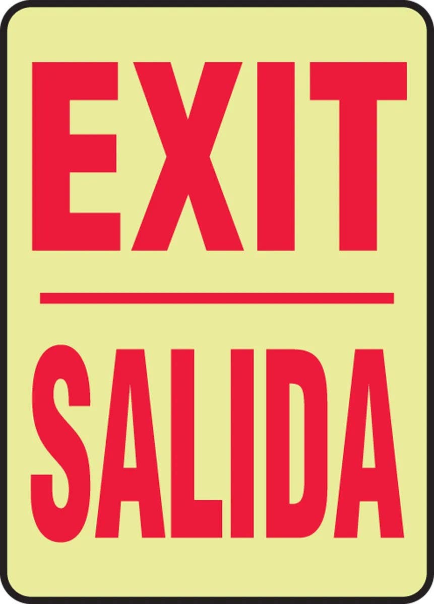 AccuformNMC SBMADC501 Bilingual Safety Sign, Exit/Salida