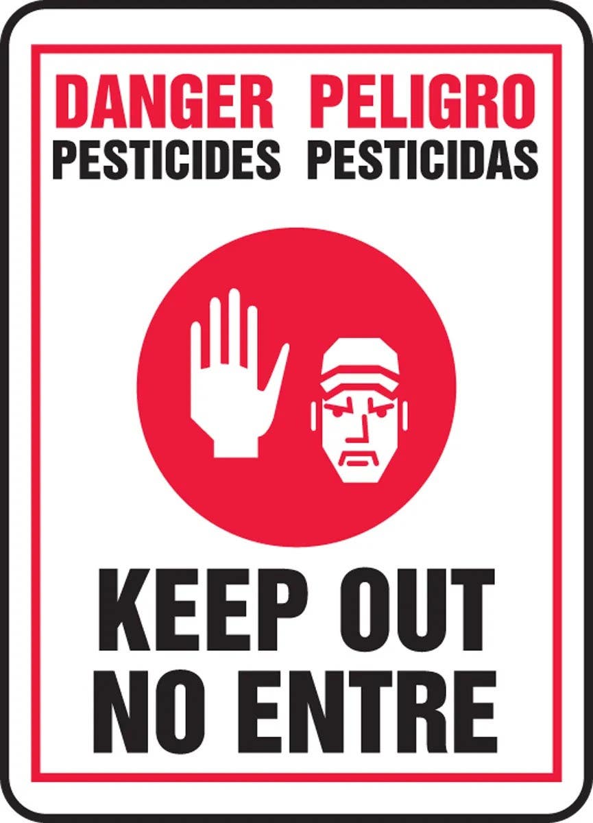 AccuformNMC SBMCAW00 Bilingual Danger Safety Sign, Pesticides, Keep Out