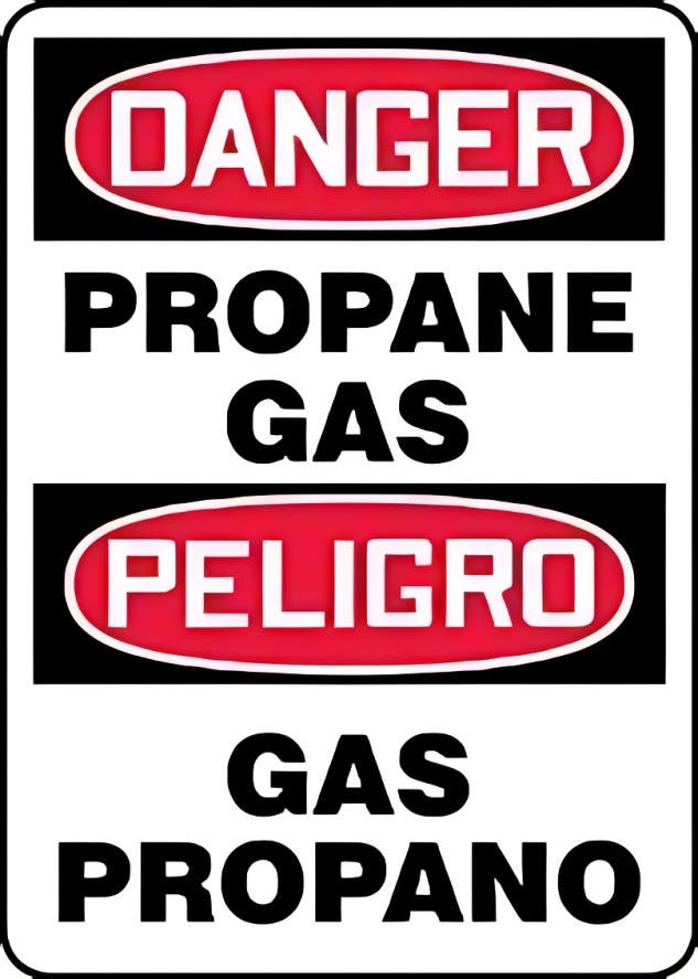 AccuformNMC SBMCHL2 Bilingual OSHA Danger Safety Sign, Propane Gas