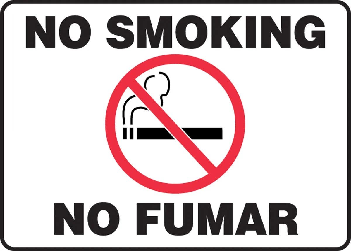 AccuformNMC SBMSMK Bilingual Smoking Control Sign, No Smoking, No Fumar