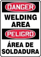 AccuformNMC SBMWLD01 Spanish Bilingual OSHA Danger Safety Sign, Welding Area