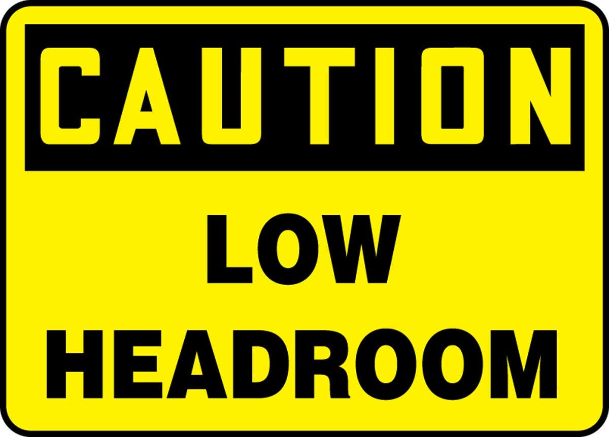 AccuformNMC SH/FR/MECR62 OSHA Caution Safety Sign, Low Headroom