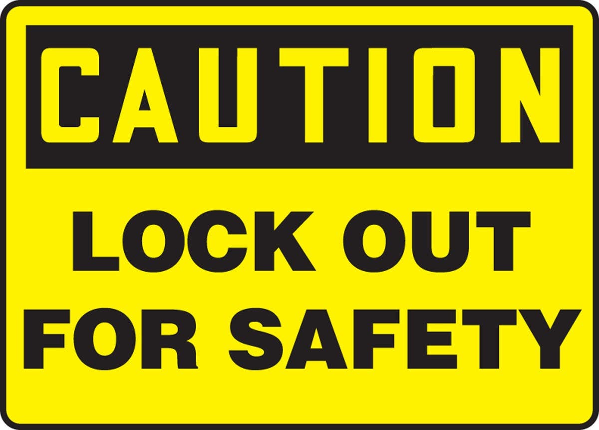 AccuformNMC SH/FR/MLKT6 OSHA Caution Lockout/Tagout Sign, Lock Out For Safety