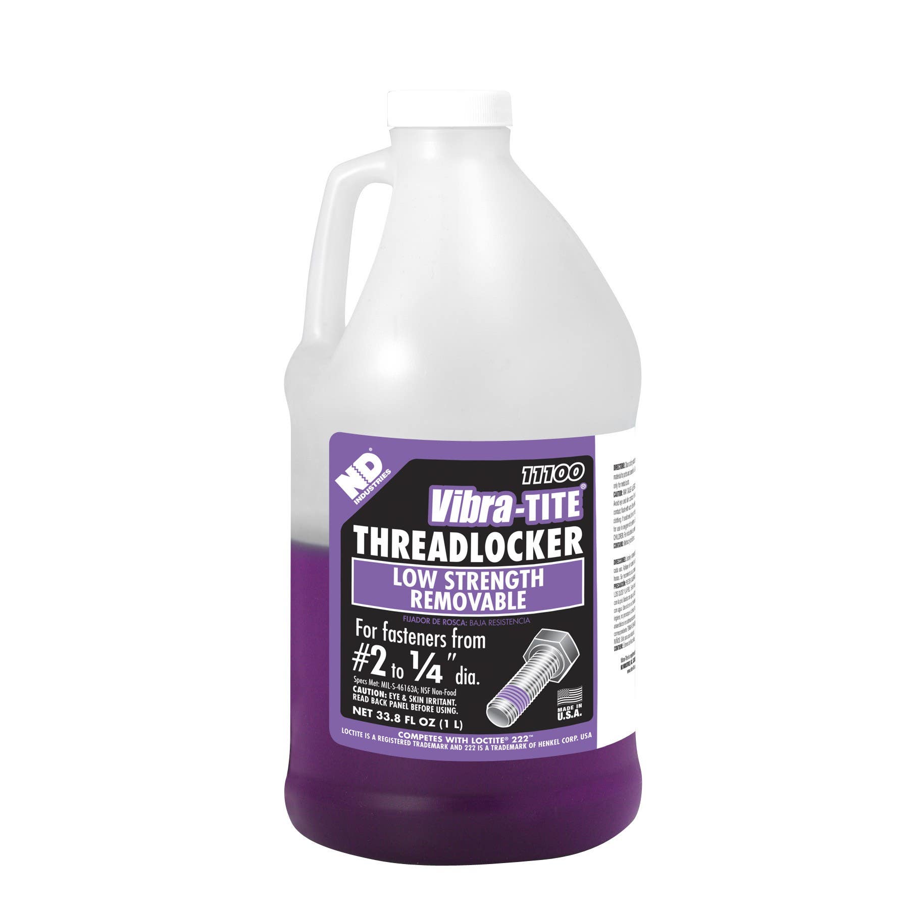 Vibra-Tite 11100 Low Strength Removable Threadlocker - 1 L