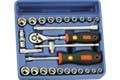 Genius Tools TW-227MS 27PC 1/4" Dr. Metric & SAE Hand socket set