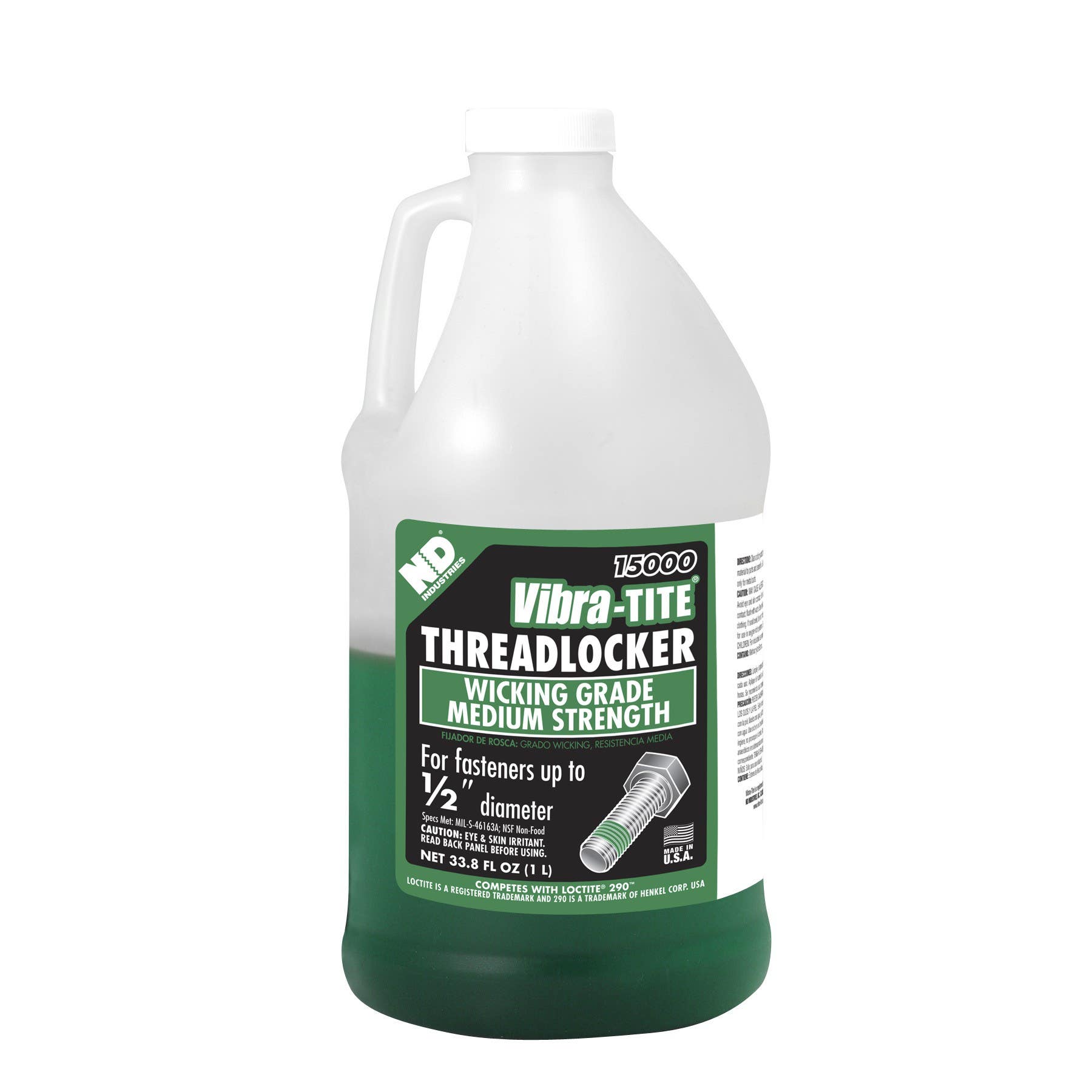Vibra-Tite 15000 Medium Strength Wicking Grade Threadlocker, 1 L