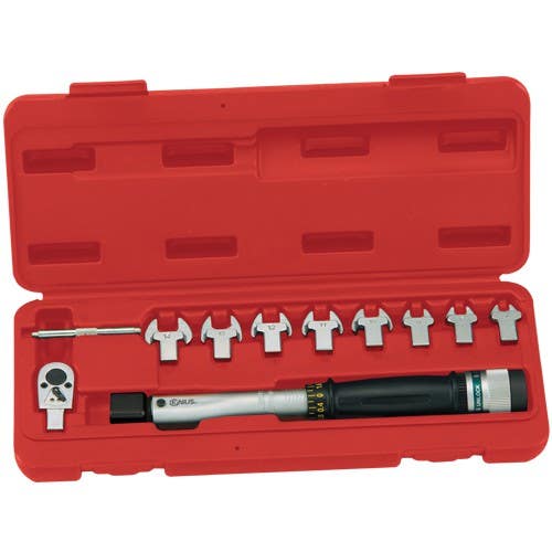 Genius Tools TO-210F25 10PC Torque Handle(9x12) with Open End Heads, 50 ~ 250 in,lb