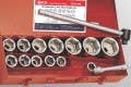 Genius Tools GS-615 15PC 3/4" Dr. Metric/SAE Hand Socket Set