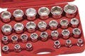 genius Tools GS-627M 27PC 3/4" Dr. Metric/SAE Hand Socket Set