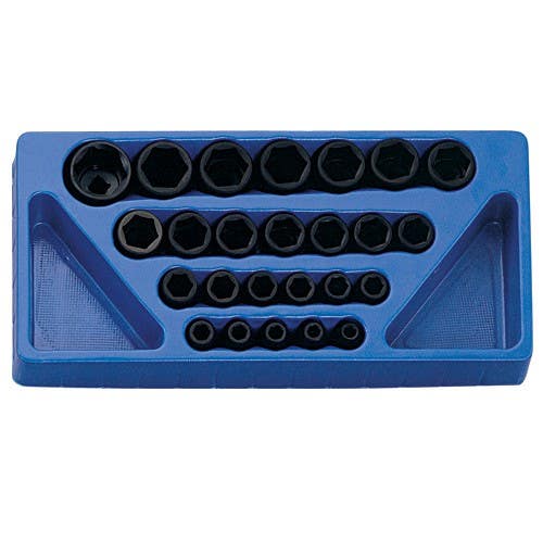 Genius Tools IS-425M 25PC 1/2" Dr. Metric Impact Socket Set