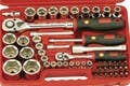 Genius Tools EU-2454M 54PC 1/4 & 1/2" Dr. Metric Hand Socket & Bits Set