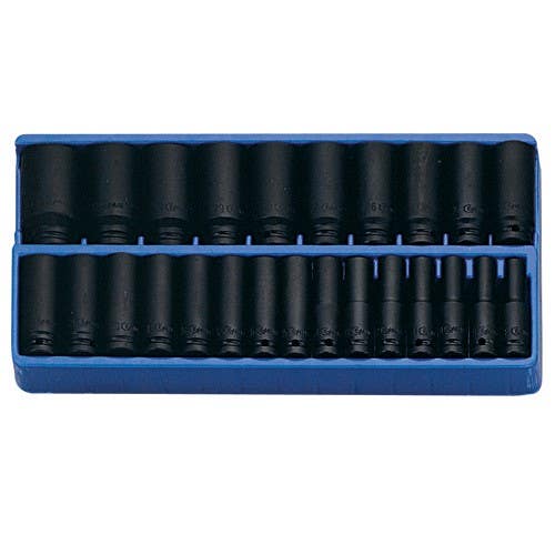 Genius Tools DI-425M 25PC 1/2" Dr. Metric Deep Impact Socket Set