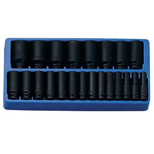 Genius Tools DI-422S 22PC 1/2" Dr. SAE Deep Impact Socket Set