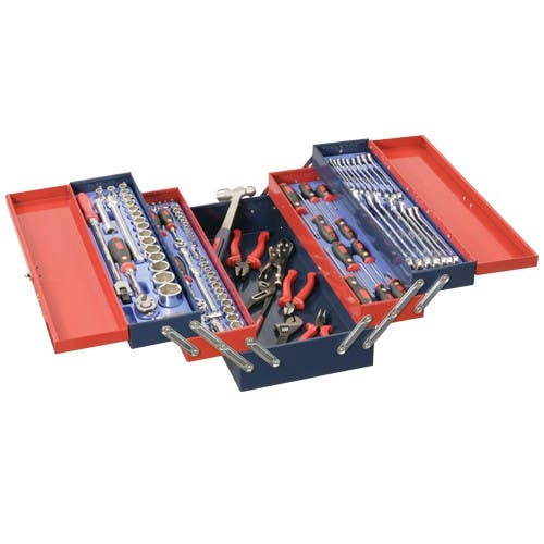 Genius Tools MS-110TS 110PC Metric Mechanics Tool Set with 5 Tier Portable Chest