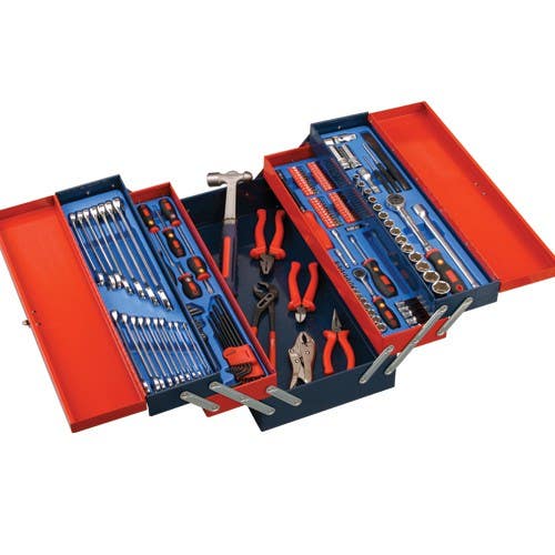 Genius Tools MS-142TS 142PC Metric Mechanics Tool Set with 5 Tier Portable Chest