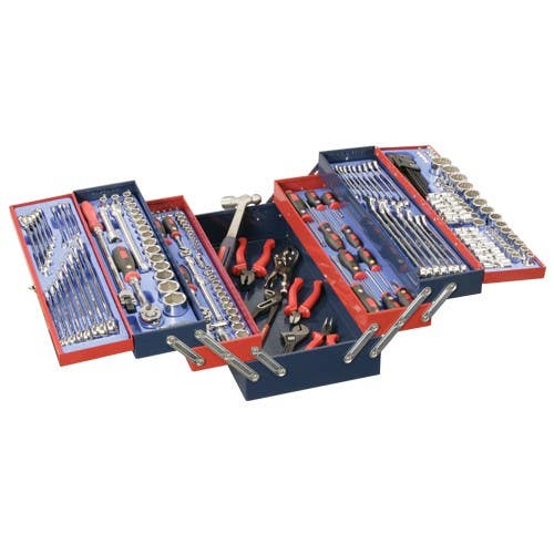 Genius Tools MS-190TS 190PC Metric & SAE Mechanics Tool Set with Tool Chest