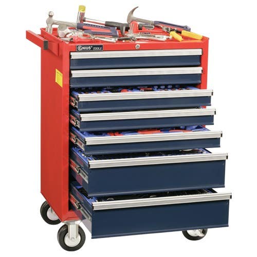 Genius Tools MS-361TS 361PC Metric & SAE Mechanics Tool Set with Roller Cabinet