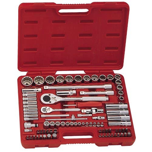 Genius Tools AC-2487 87PC 1/4" & 1/2" Dr. Metric Hand Socket & Bit Set