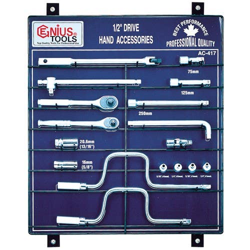 Genius Tools AC-417/612 1/2" Dr. Accessories Display Board