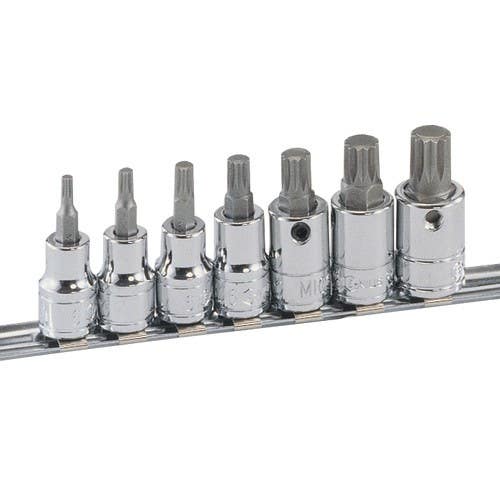 Genius Tools BS-307M 7PC 3/8" Dr. Triple Square Bit Socket Set