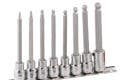 Genius Tools BS-308WSL 8PC 3/8" Dr. SAE Long Wobble Hex Bit Socket Set
