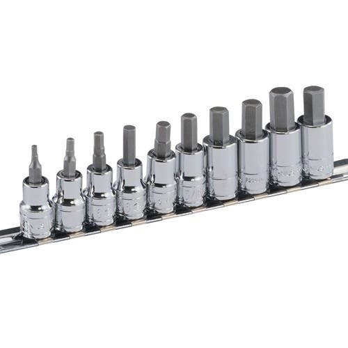 Genius Tools BS-310HM 10PC 3/8" Dr. Metric Hex Bit Socket Set