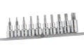 Genius Tools BS-310TA 10PC 3/8" Dr. Tamperproof Star Bit Socket Set