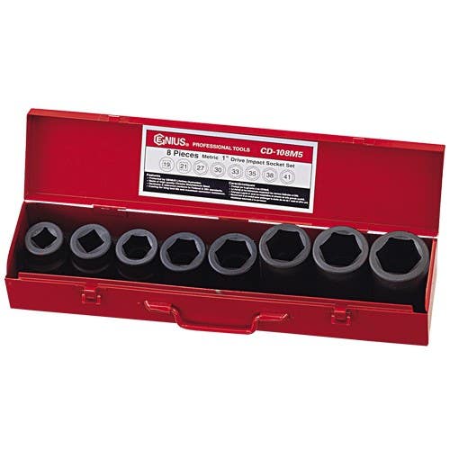 Genius Tools CD-108 8PC 1" Dr. Impact Socket Set