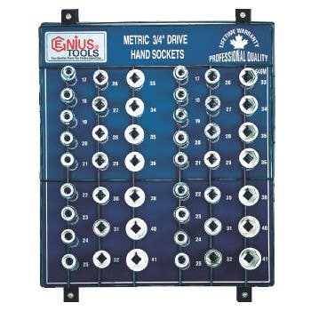 Genius Tools SW-646M 46PC 3/4" Dr. Hand Sockets Display Board
