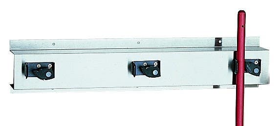 Bobrick B-223 Surface-Mounted Mop & Broom Holder, Finish-Satin