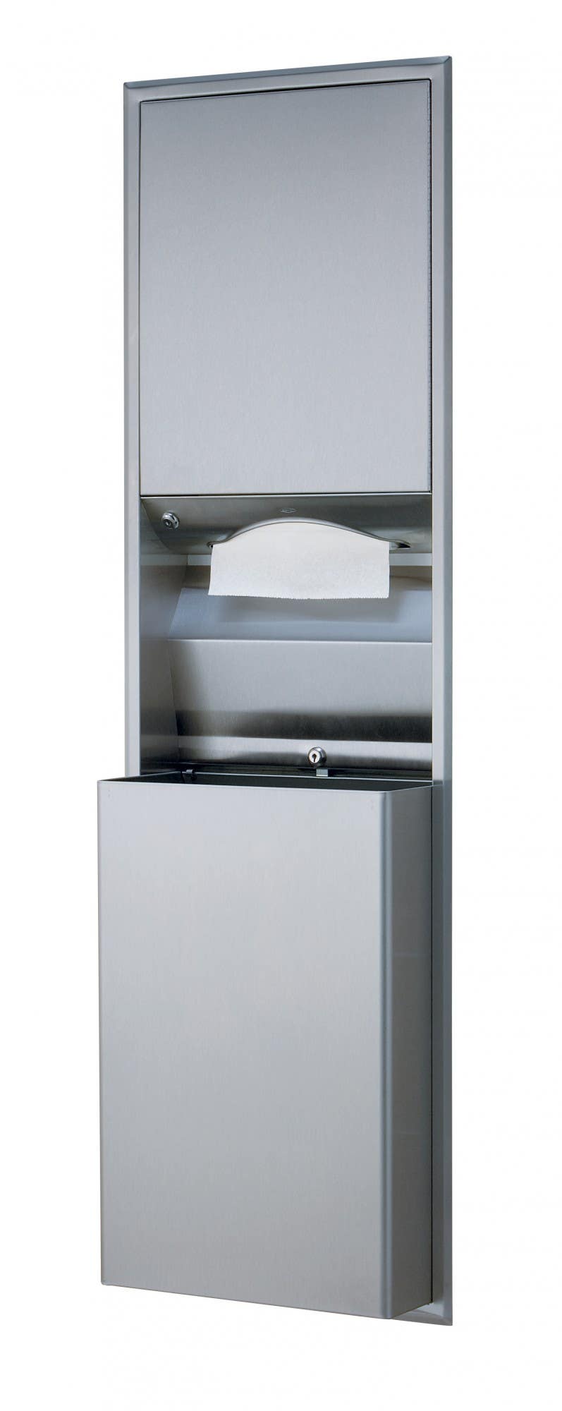 Bobrick B-3944 ClassicsSeries Recessed Convertible Paper Towel Dispenser & Waste Receptacle, 12-Gallon,Finish-Satin