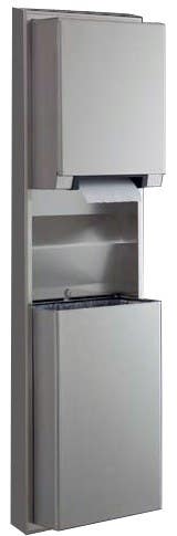 Bobrick B-3979 ClassicsSeries Surface-Mounted Auto Roll Towel Dispenser & Waste Receptacle, 12-Gallon,Finish-Satin