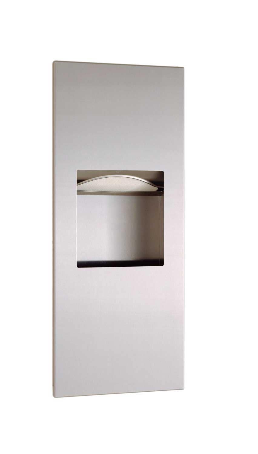 Bobrick B-36903 TrimLineSeries Recessed Paper Towel Dispenser & Waste Receptacle, 1.6-Gallon Waste