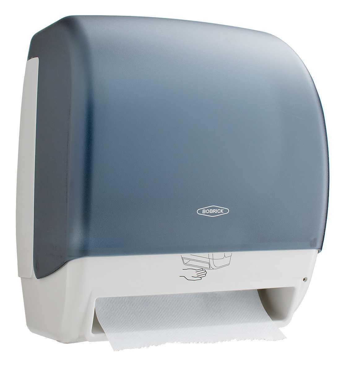 Bobrick B-72974 Surface-Mounted Automatic Roll Paper Towel Dispenser, Dark Translucent Plastic
