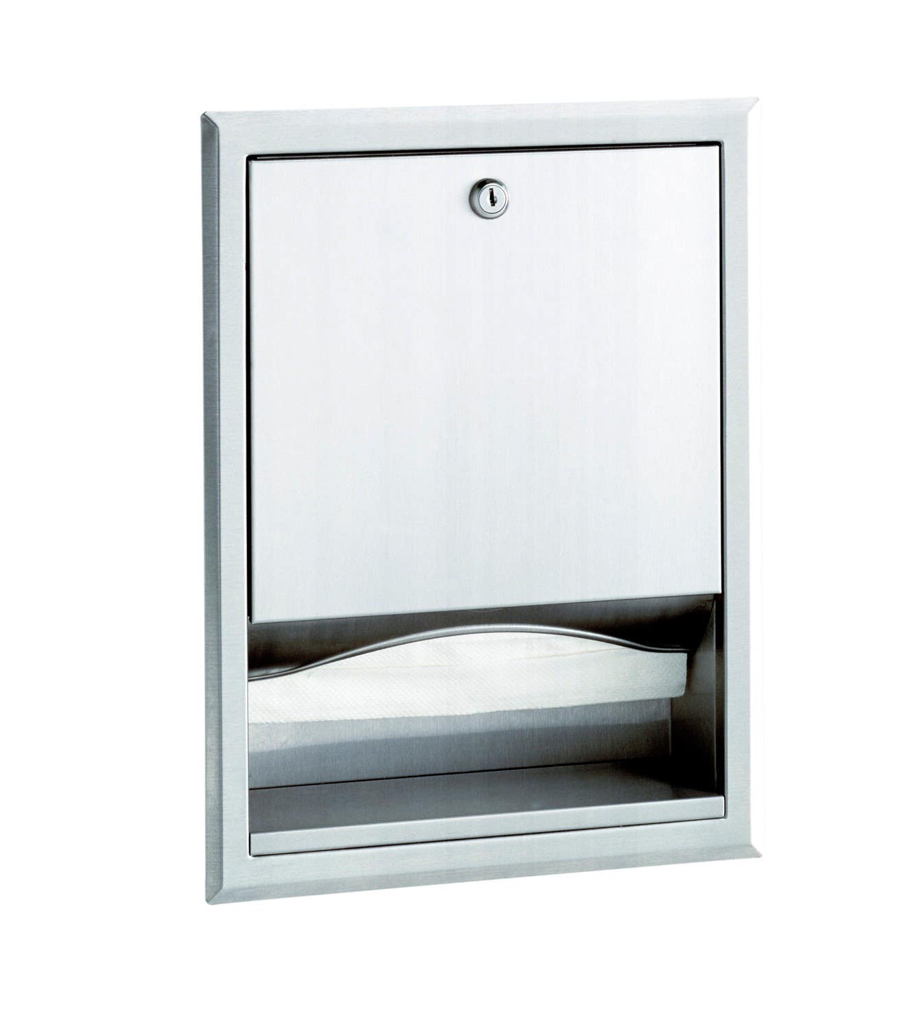 Bobrick B-359 ClasssicSeries Recessed Paper Towel Dispenser, 475 Multifold Towels, Finish-Satin