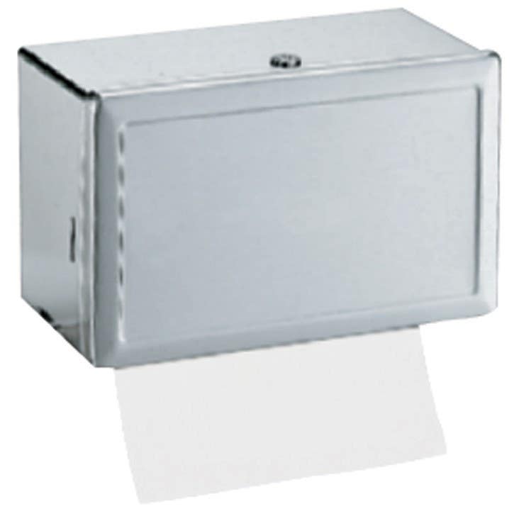 Bobrick B-263 Surface-Mounted Paper Towel Dispenser,400 Single-Fold Towels,Finish-Satin