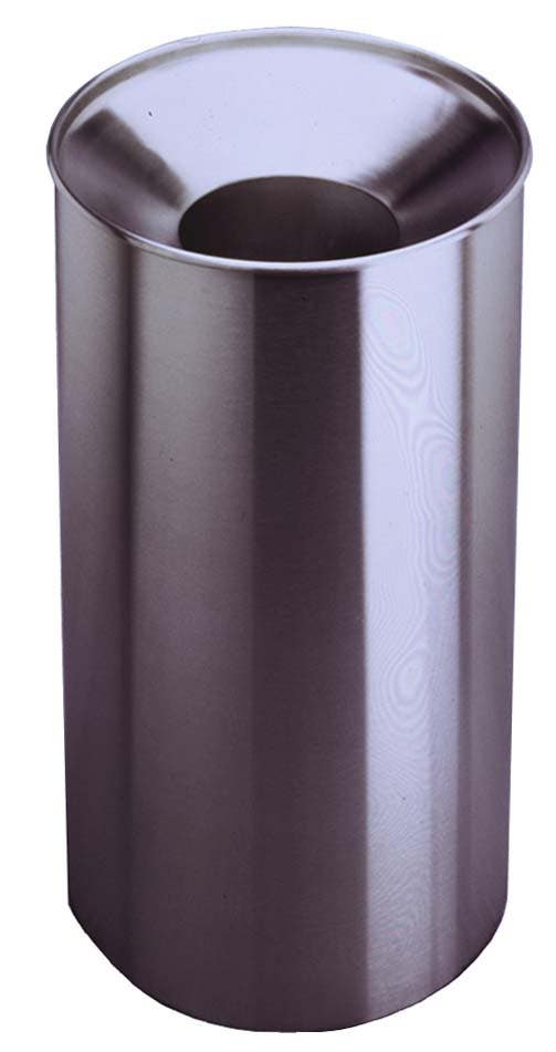 Bobrick B-2400 Floor-Standing Waste Receptacle, Funnel Top,33-Gallon,Finish-Satin