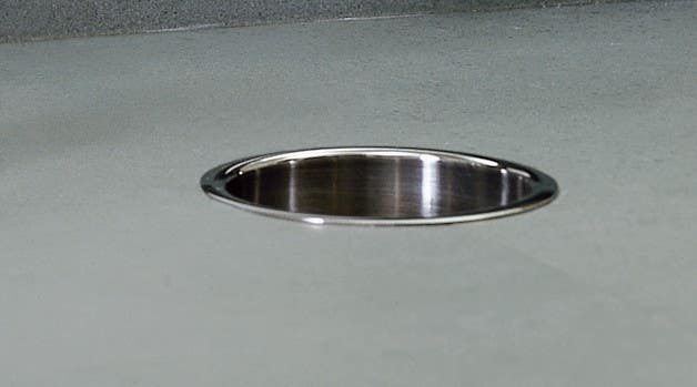 Bobrick B-529 Countertop-Mounted Circular Waste Chute, Rolled Flange, Finish-Bright Polished