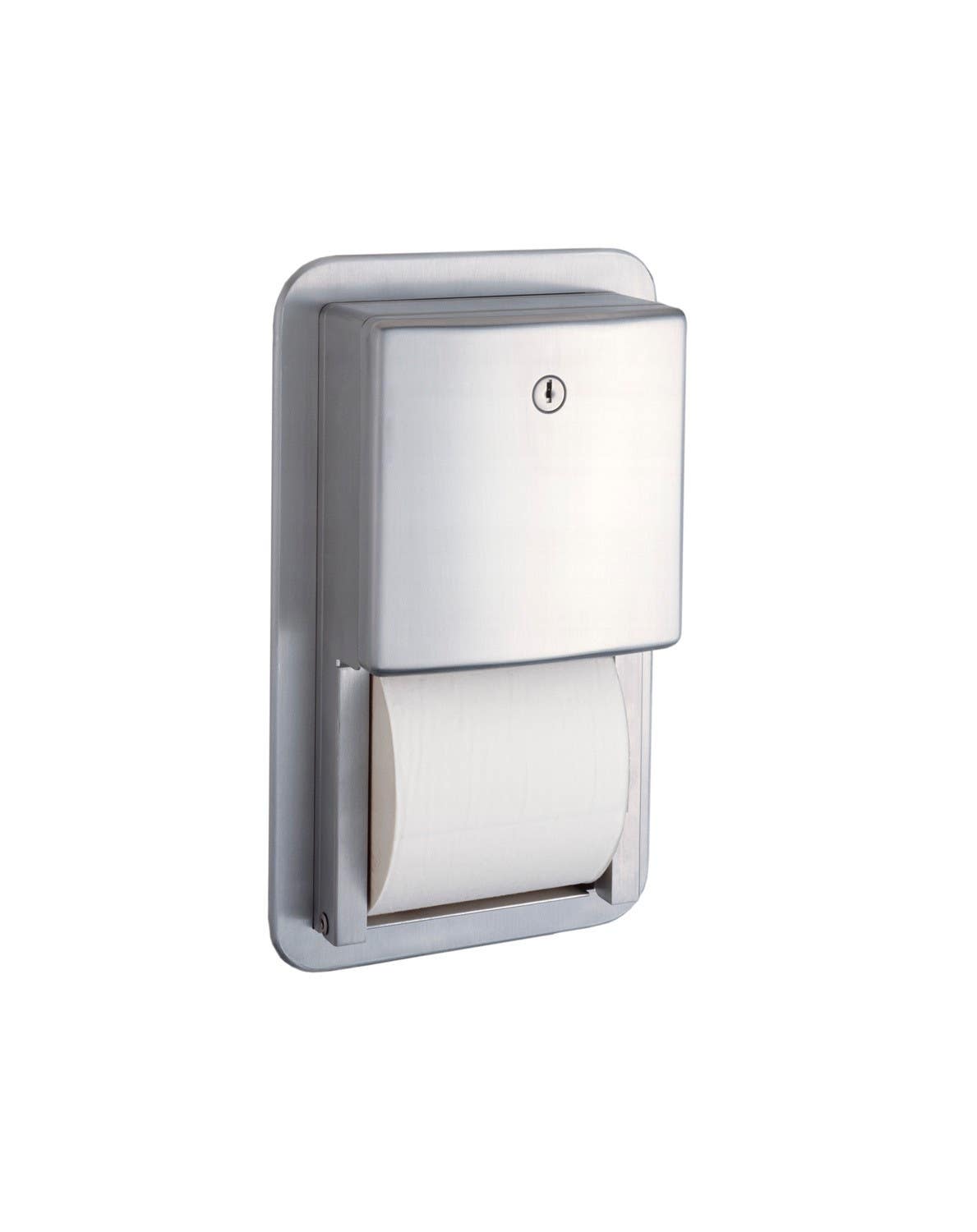 Bobrick B-4388 ConturaSeries Recessed Toilet Tissue Dispenser, Two Rolls, Finish-Satin