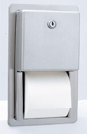Bobrick B-3888 ClassicSeries Recessed Toilet Tissue Dispenser,Two Rolls,Finish-Satin