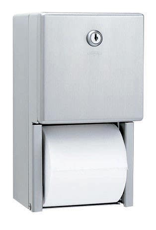 Bobrick B-2888 ClassicSeries Surface-Mounted Toilet Tissue Dispenser,Two Rolls,Finish-Satin