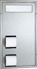Bobrick B-3471 ClassicSeries Partition-Mounted Toilet Tissue & Seat Cover Dispenser, Finish-Satin
